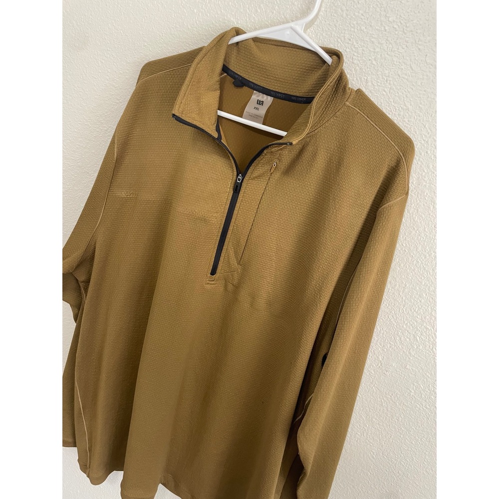 VRST Men's Element Textured 1/4 Zip Golf Pullover XXL Brown Spice - Picture 2 of 10